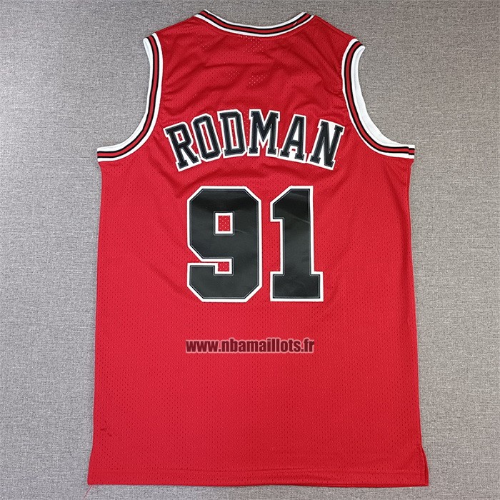 Maillot Chicago Bulls Dennis Rodman NO 91 Mitchell & Ness 1997-98 NBA Finals Rouge